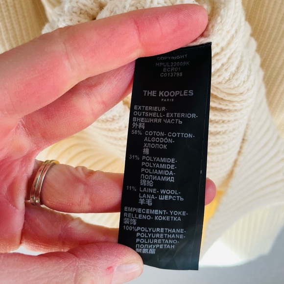 The Kooples Ecru Sweater in Cotton with Patch - Picture 6 of 13